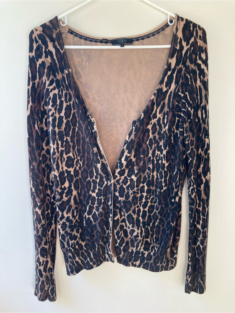 Guess Leopard-Print Cardigan in Brown and Black